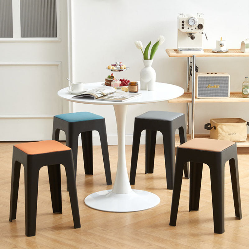 Nordic Leather Plastic Stackable Chair — Gray