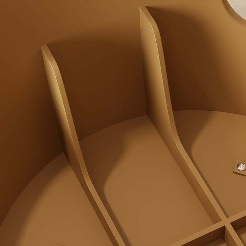 Scandinavian Leather Plastic Stackable Chair — Light Brown