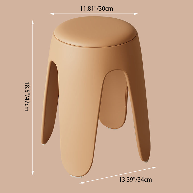 Scandinavian Leather Plastic Stackable Chair — Khaki