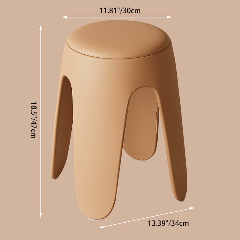 Scandinavian Leather Plastic Stackable Chair — Khaki