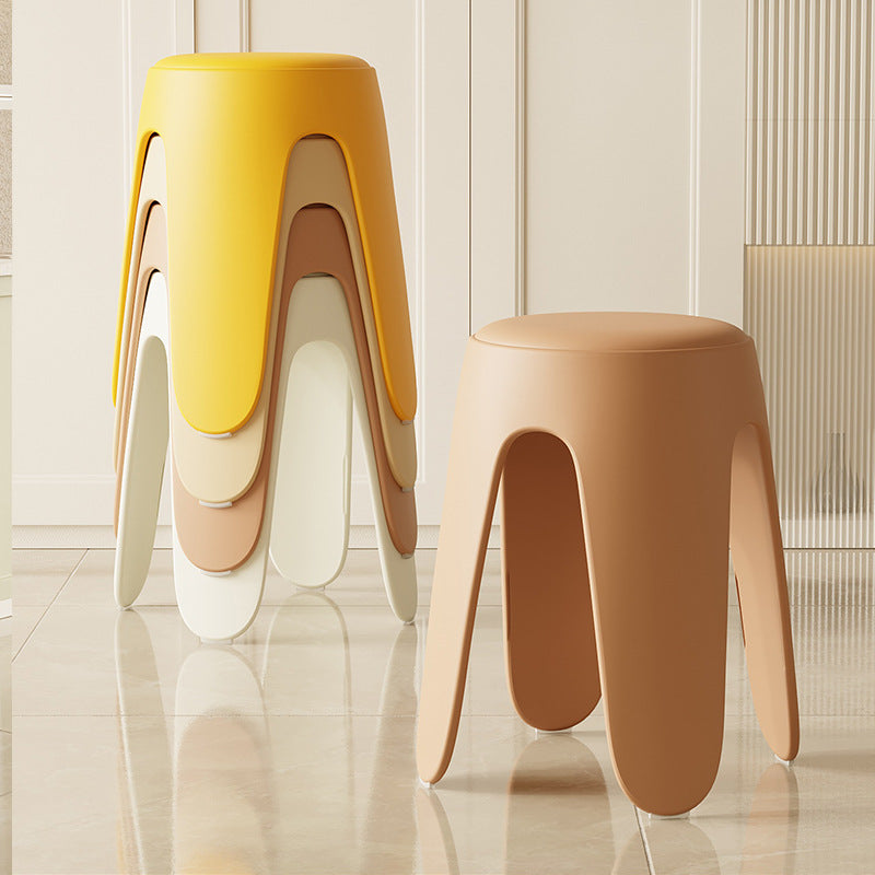 Scandinavian Leather Plastic Stackable Chair — Gray