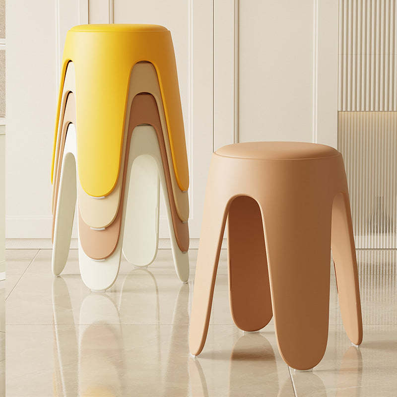 Scandinavian Leather Plastic Stackable Chair — Gray