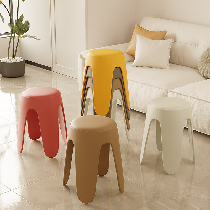 Scandinavian Leather Plastic Stackable Chair — White