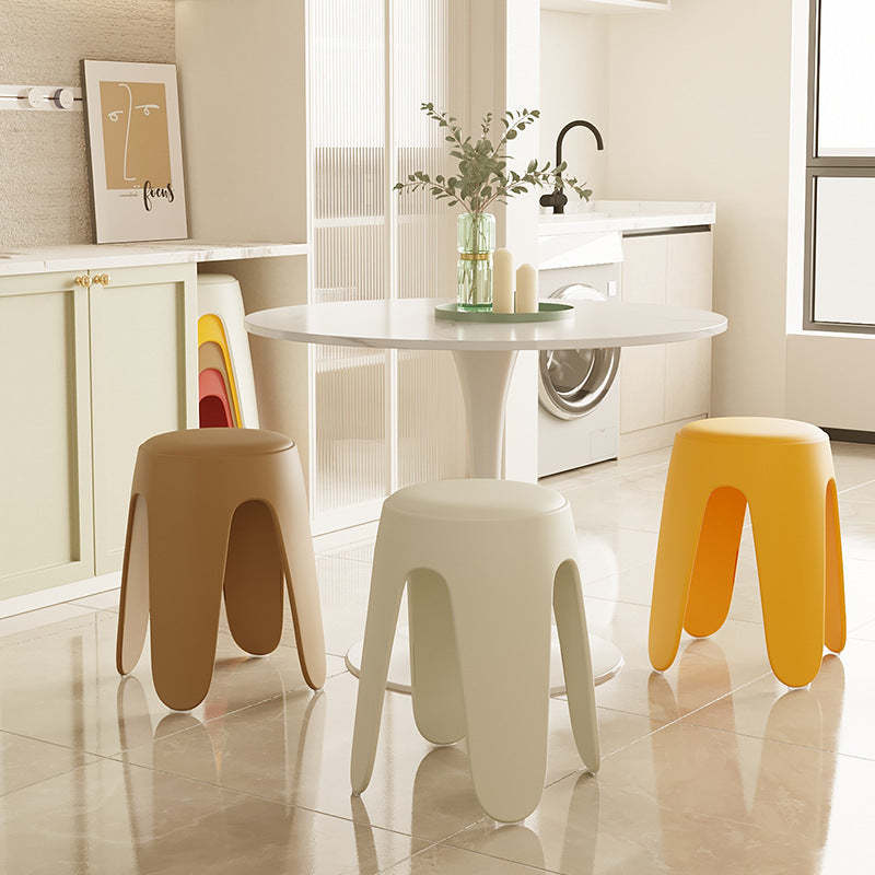 Scandinavian Leather Plastic Stackable Chair — Brown