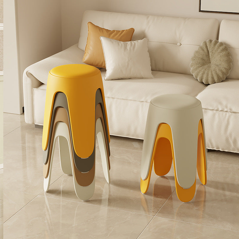 Scandinavian Leather Plastic Stackable Chair