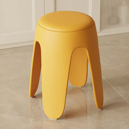 Scandinavian Leather Plastic Stackable Chair