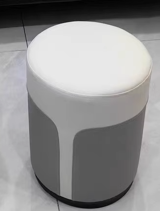 Contemporary Luxury Leather Metal Vanity Stool