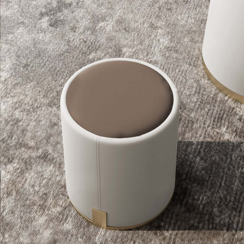 Contemporary PU Leather Metal Vanity Stool