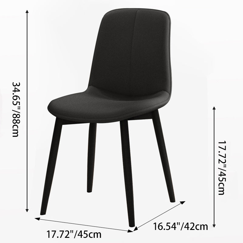 Nordic Leather Metal Dining Chair — Camel Color