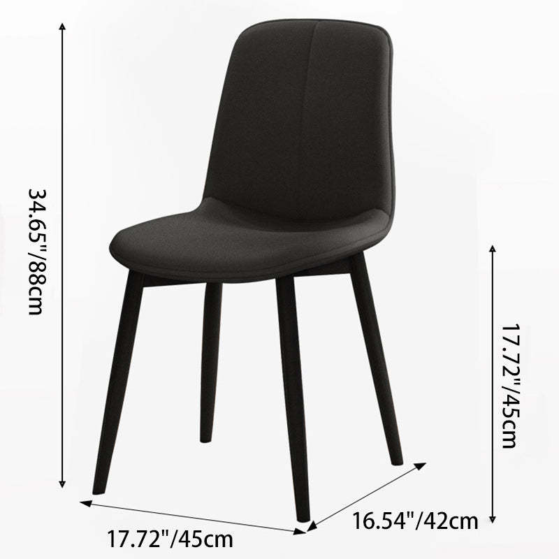 Nordic Leather Metal Dining Chair — Camel Color