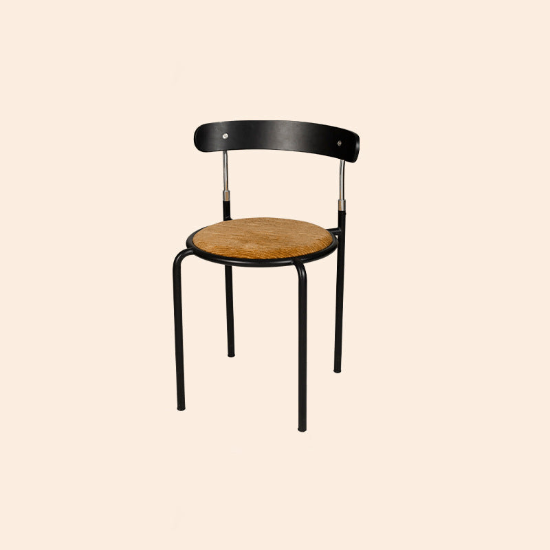 Scandinavian Fabric Iron Arc-Back Dining Chair