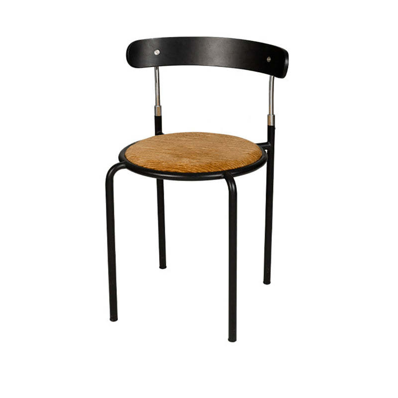 Scandinavian Fabric Iron Arc-Back Dining Chair