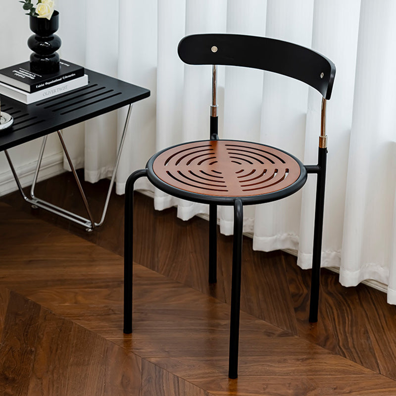 Scandinavian Fabric Iron Arc-Back Dining Chair