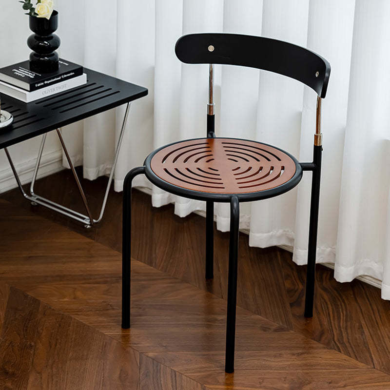 Scandinavian Fabric Iron Arc-Back Dining Chair