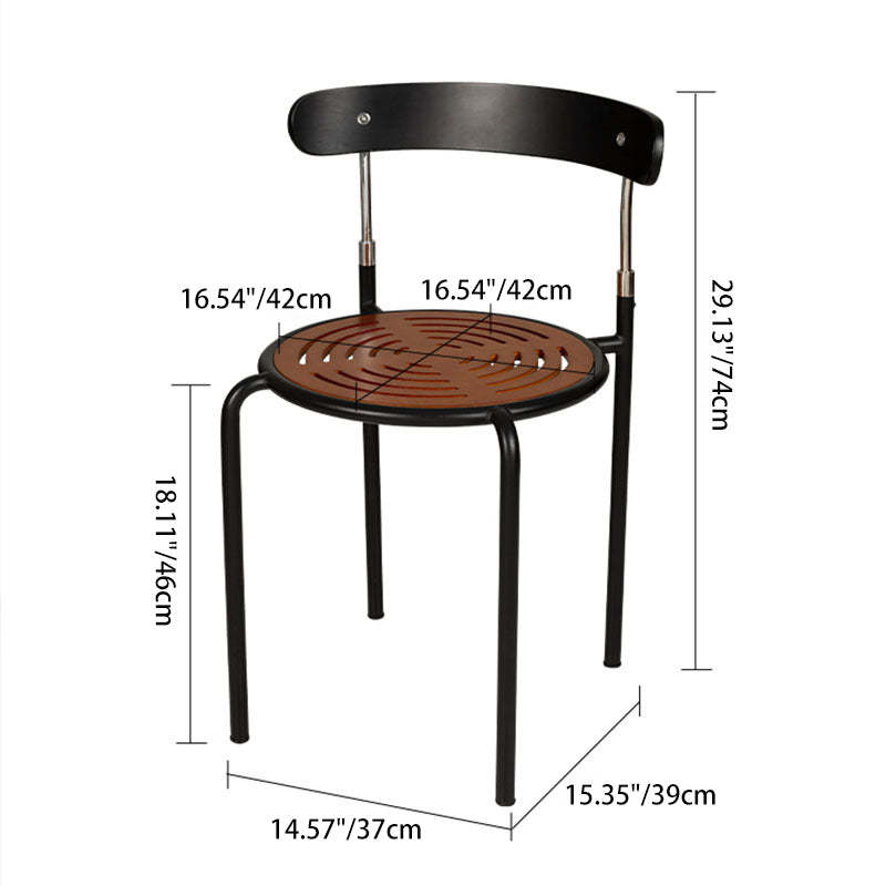 Scandinavian Fabric Iron Arc-Back Dining Chair