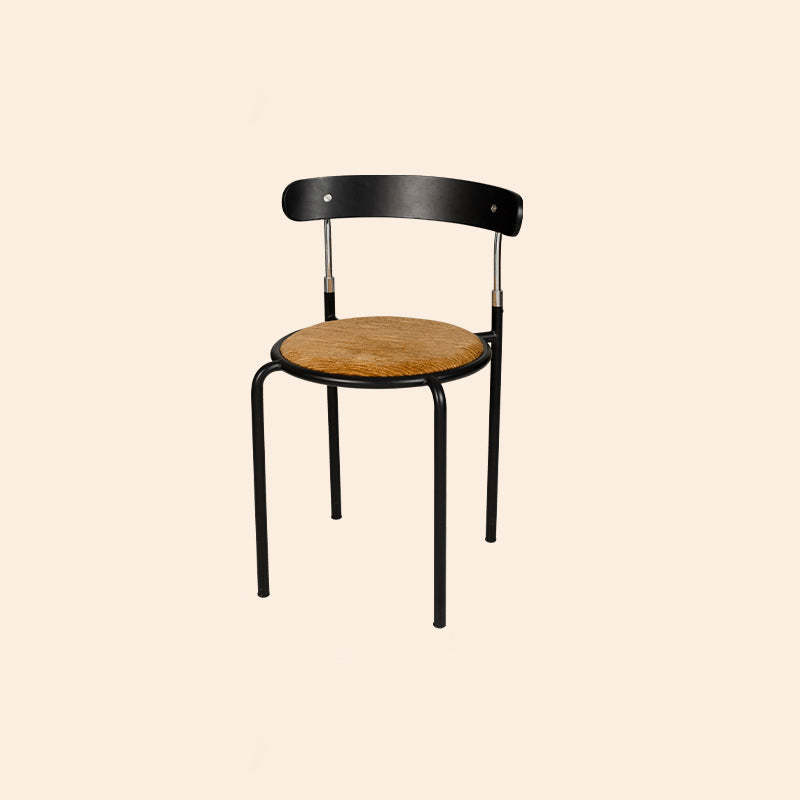 Scandinavian Fabric Iron Arc-Back Dining Chair