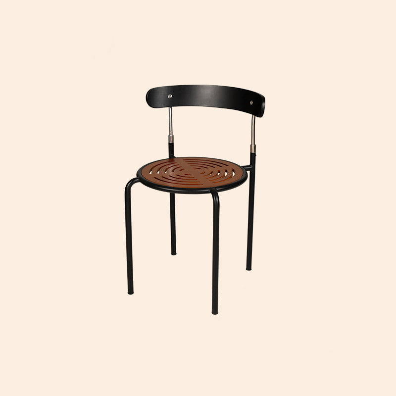 Scandinavian Fabric Iron Arc-Back Dining Chair