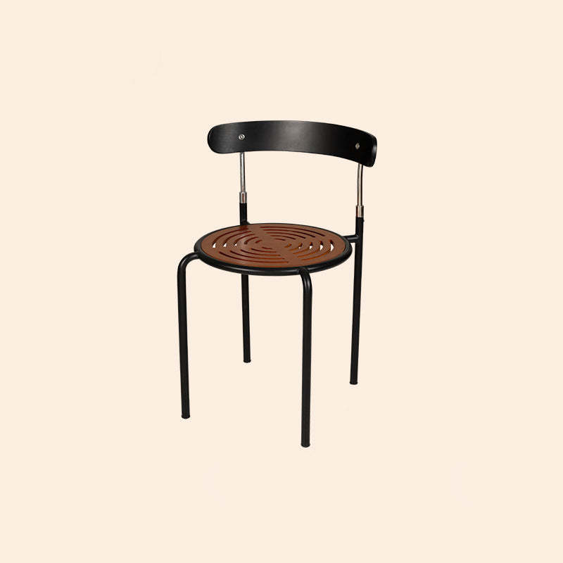 Scandinavian Fabric Iron Arc-Back Dining Chair