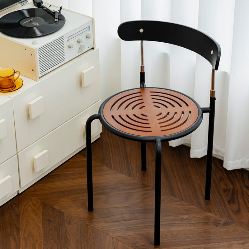 Scandinavian Fabric Iron Arc-Back Dining Chair — B