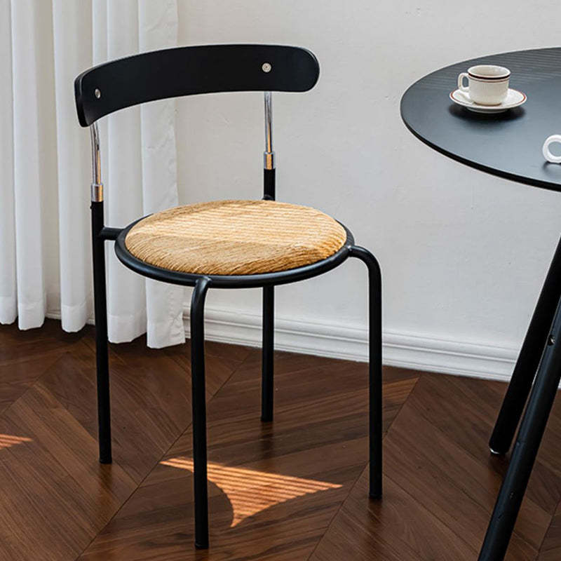 Scandinavian Fabric Iron Arc-Back Dining Chair