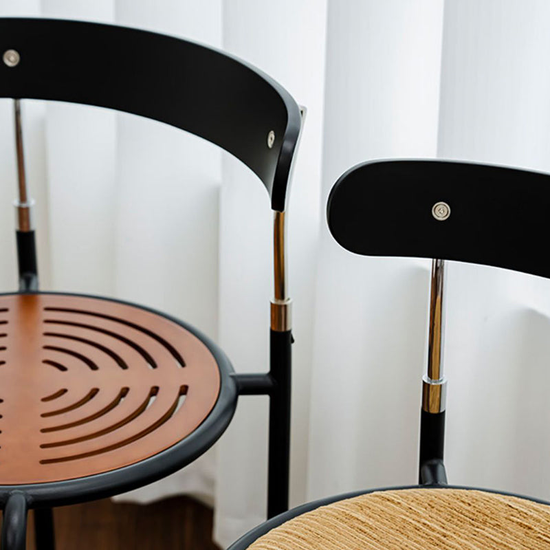 Scandinavian Fabric Iron Arc-Back Dining Chair