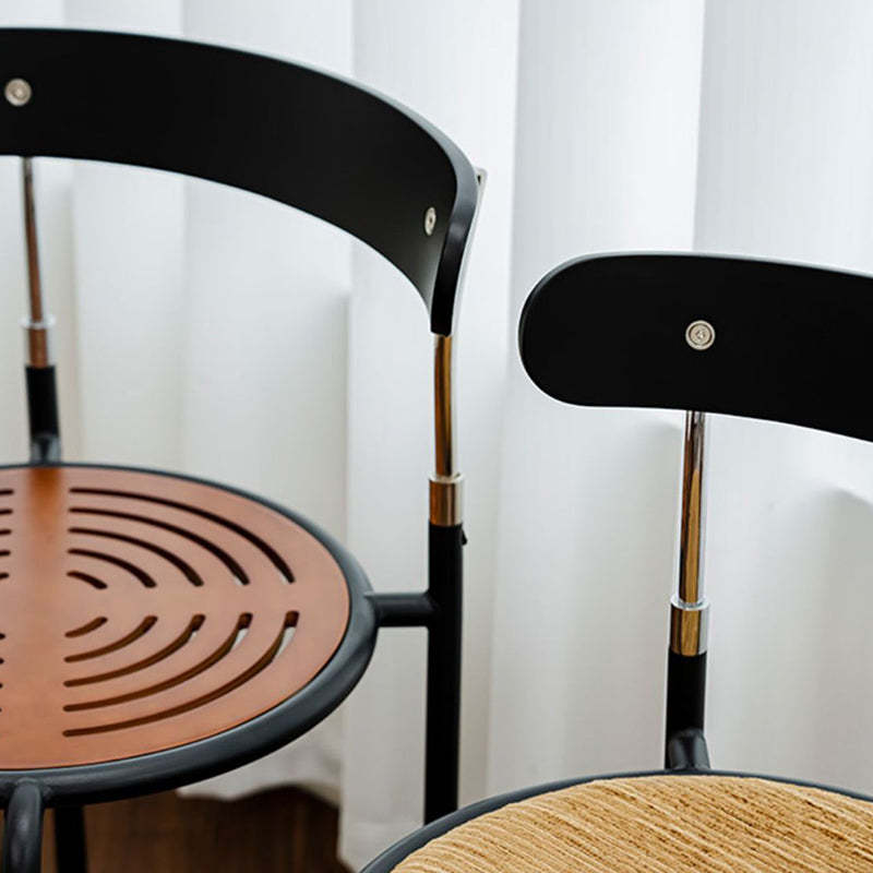 Scandinavian Fabric Iron Arc-Back Dining Chair