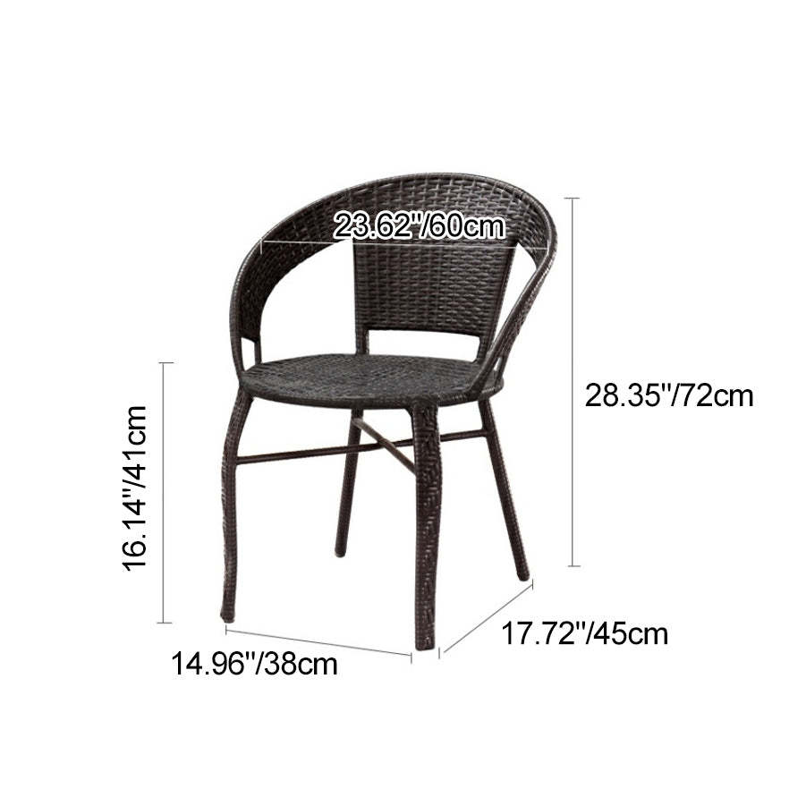 Scandinavian Rattan Stackable Dining Chair — Champagne