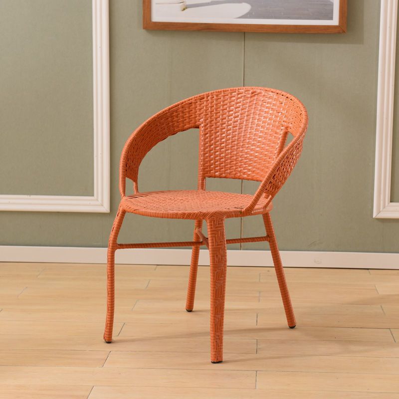 Scandinavian Rattan Stackable Dining Chair — White