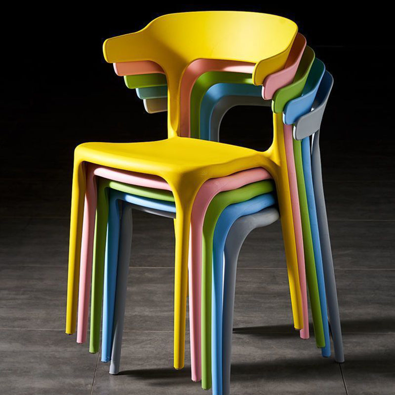 Scandinavian Stackable Arc Plastic Dining Chair — Khaki