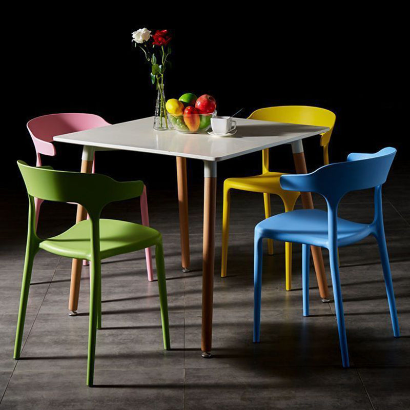 Scandinavian Stackable Arc Plastic Dining Chair — Yellow