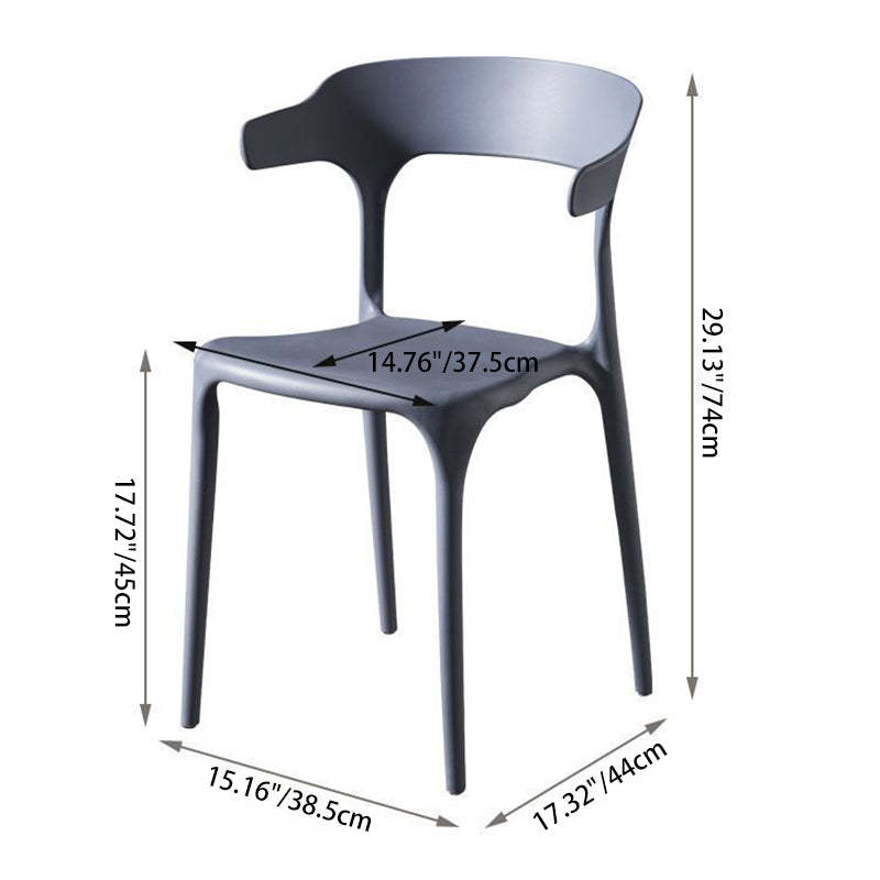 Scandinavian Stackable Arc Plastic Dining Chair — Light Blue