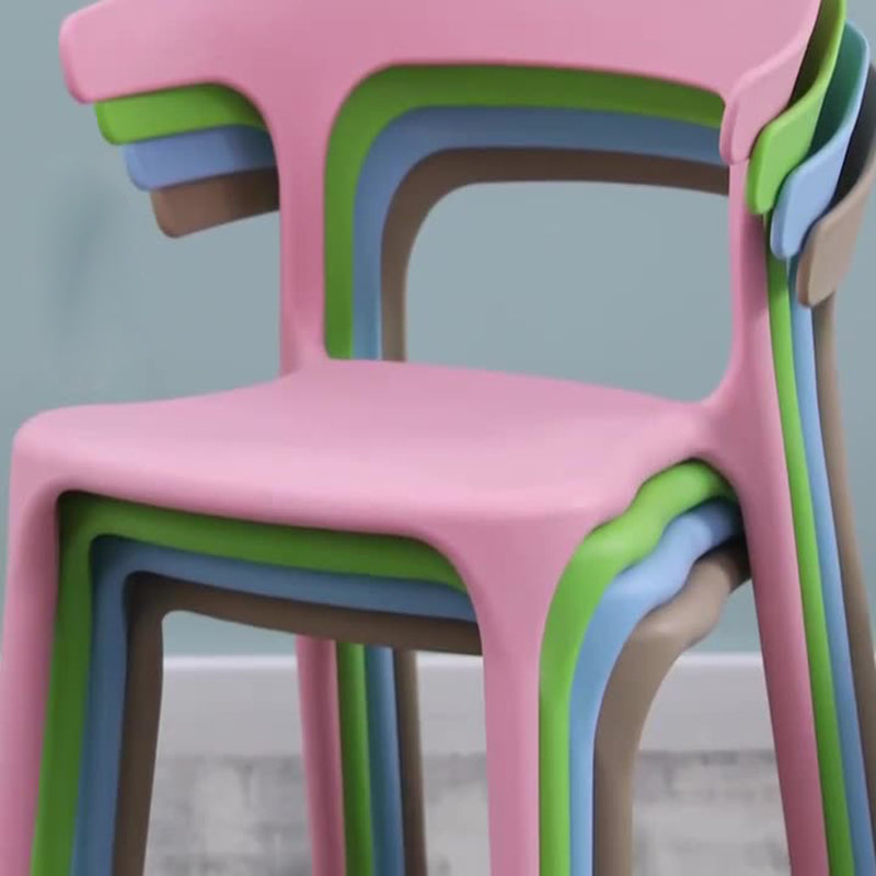 Scandinavian Stackable Arc Plastic Dining Chair — Dark Green