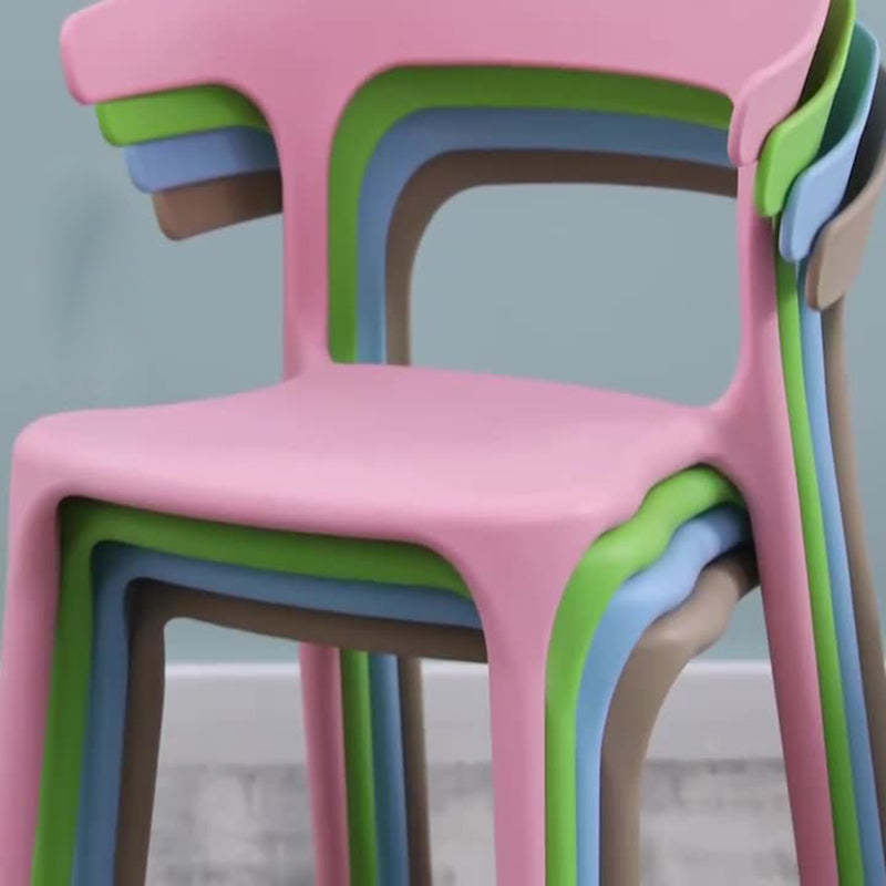 Scandinavian Stackable Arc Plastic Dining Chair — Dark Green