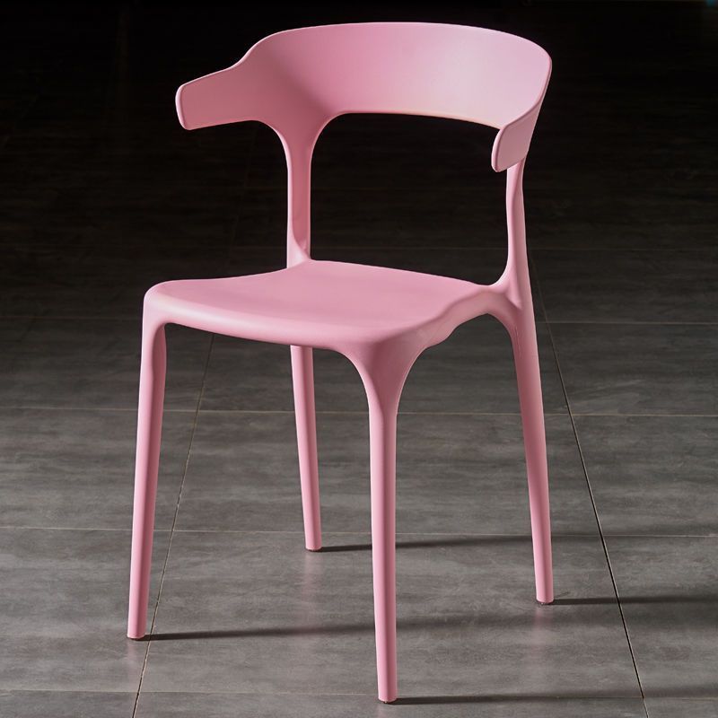 Scandinavian Stackable Arc Plastic Dining Chair — White
