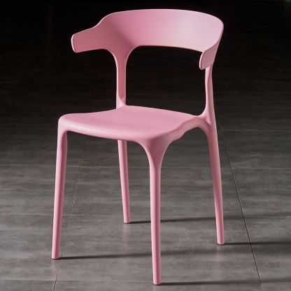 Scandinavian Stackable Arc Plastic Dining Chair — White
