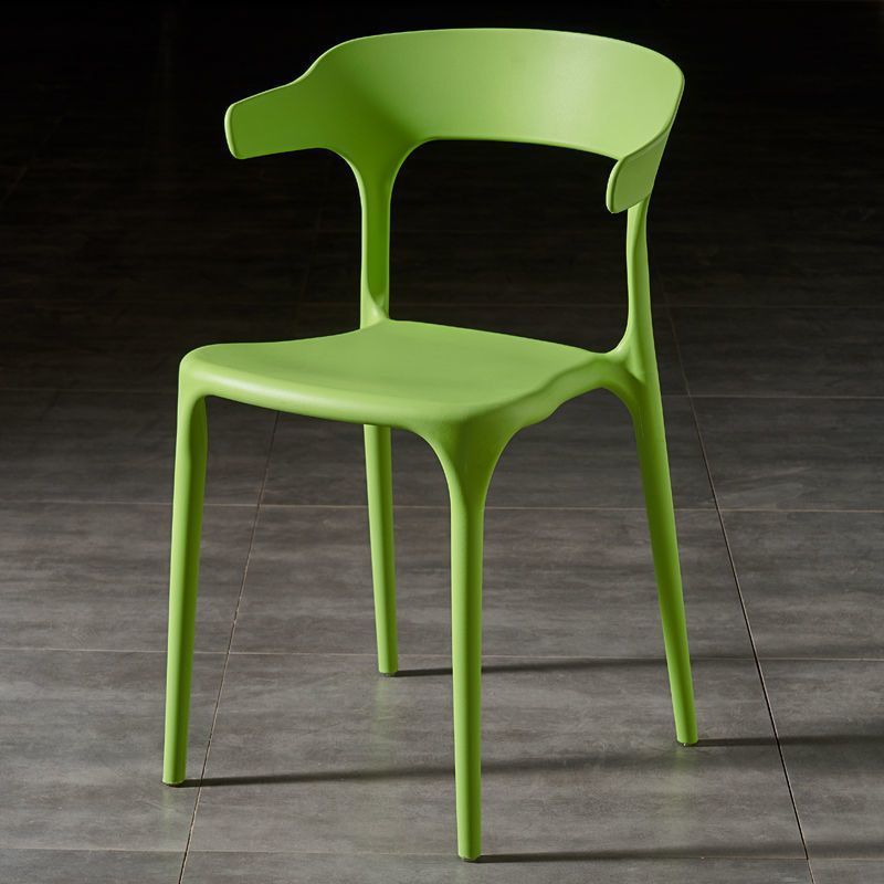Scandinavian Stackable Arc Plastic Dining Chair — Burgundy