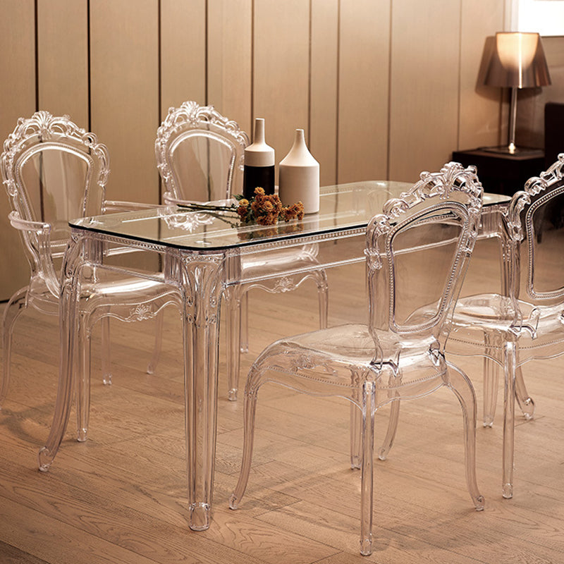 Contemporary Stackable Plastic Dining Chair — Amber