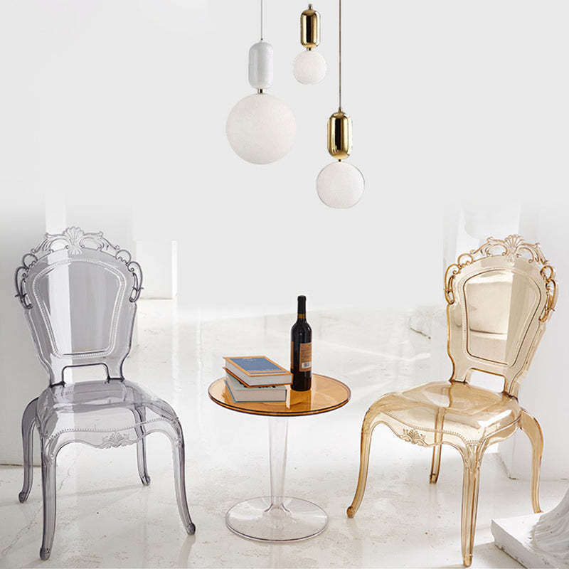 Contemporary Stackable Plastic Dining Chair — Clear