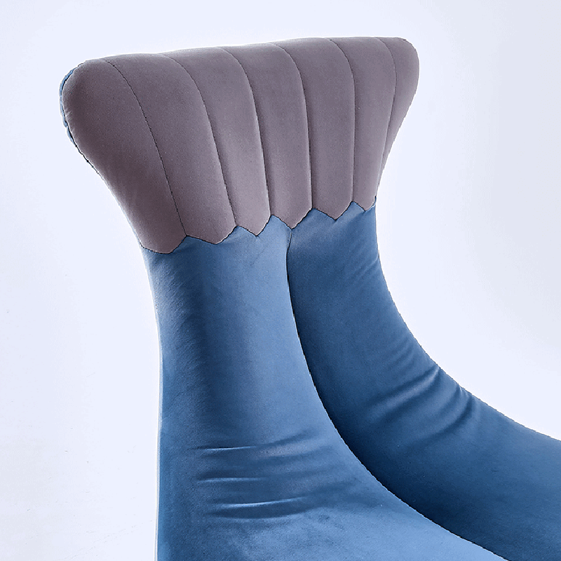 Whale Fabric Solid Wood Swivel Accent Chair