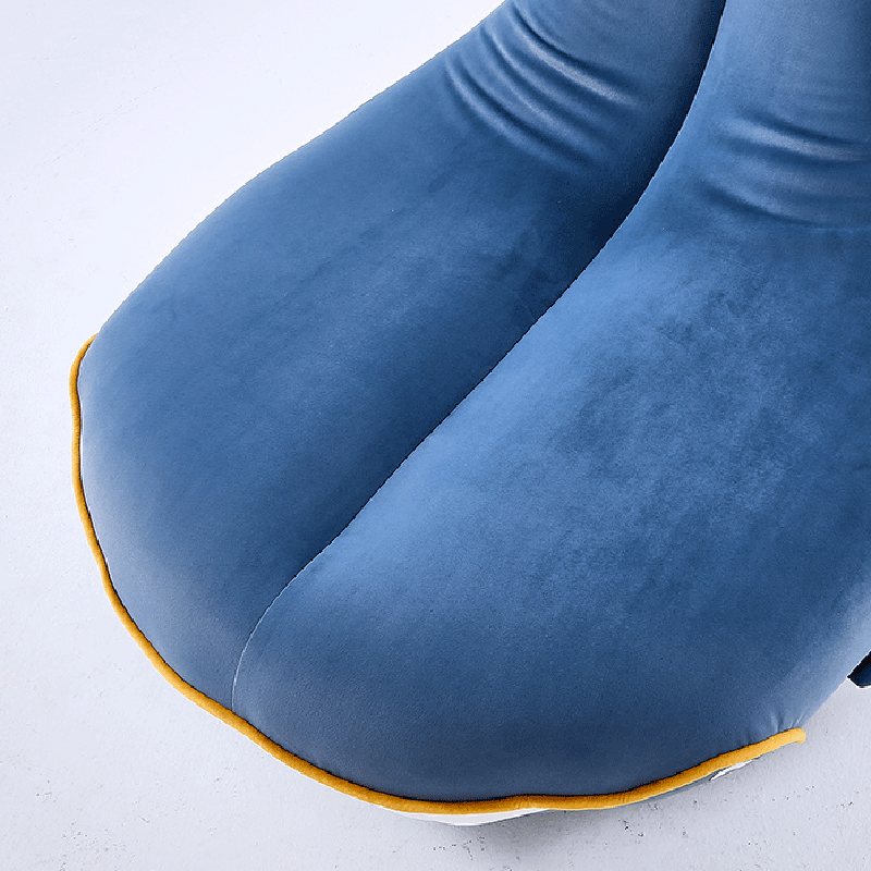 Whale Fabric Solid Wood Swivel Accent Chair