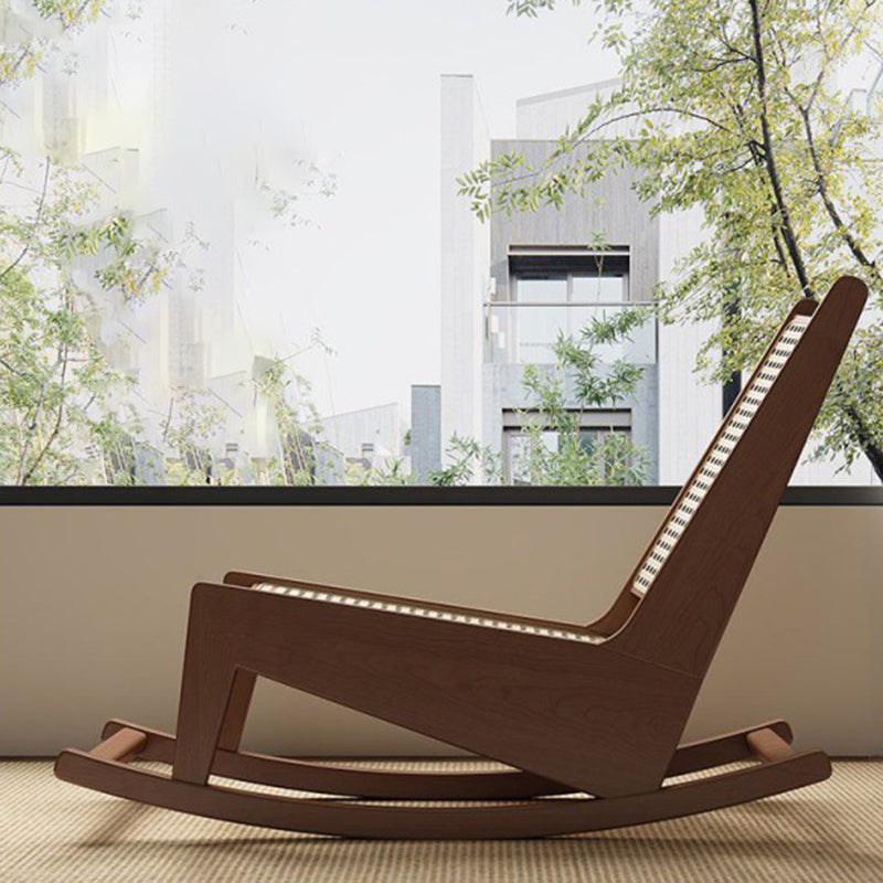 Rustic Solid Wood Rattan Recliner