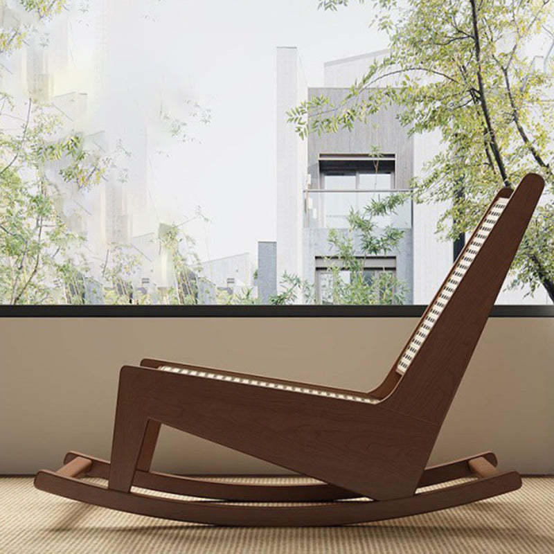 Rustic Solid Wood Rattan Recliner