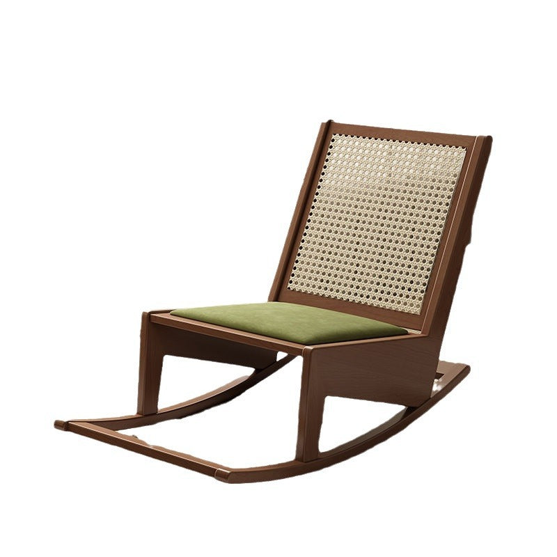 Rustic Solid Wood Rattan Recliner