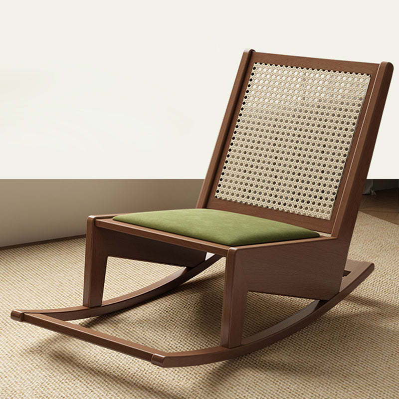 Rustic Solid Wood Rattan Recliner