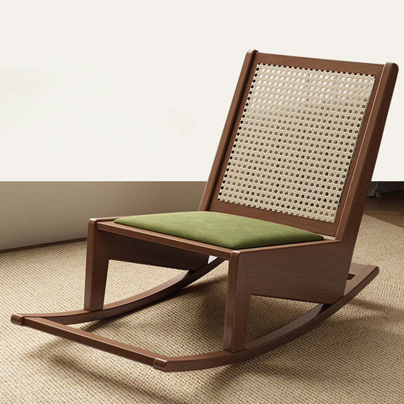 Rustic Solid Wood Rattan Recliner