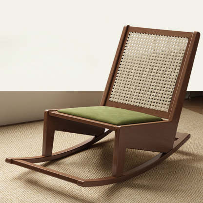 Rustic Solid Wood Rattan Recliner