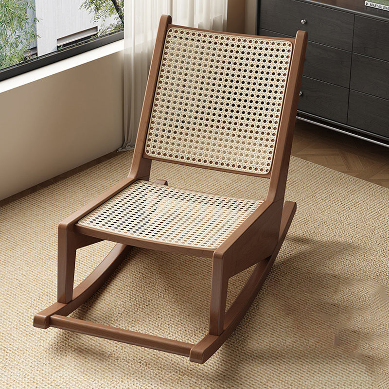 Rustic Solid Wood Rattan Recliner