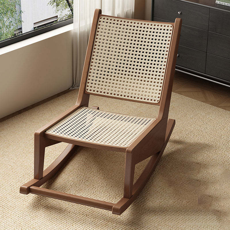 Rustic Solid Wood Rattan Recliner