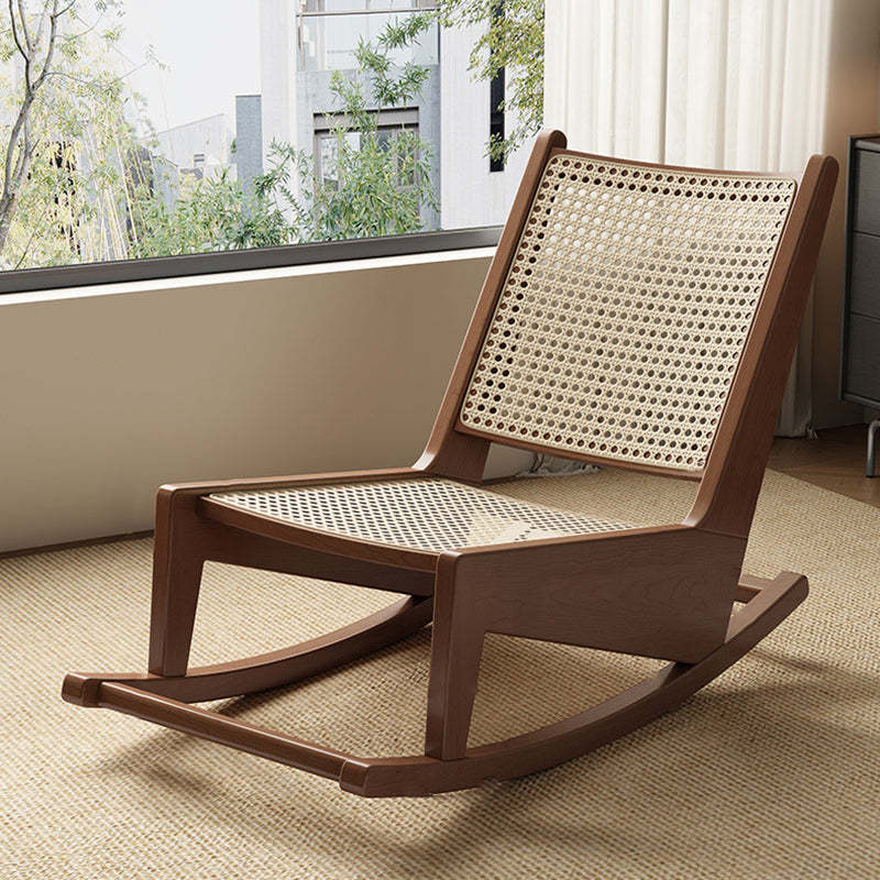 Rustic Solid Wood Rattan Recliner