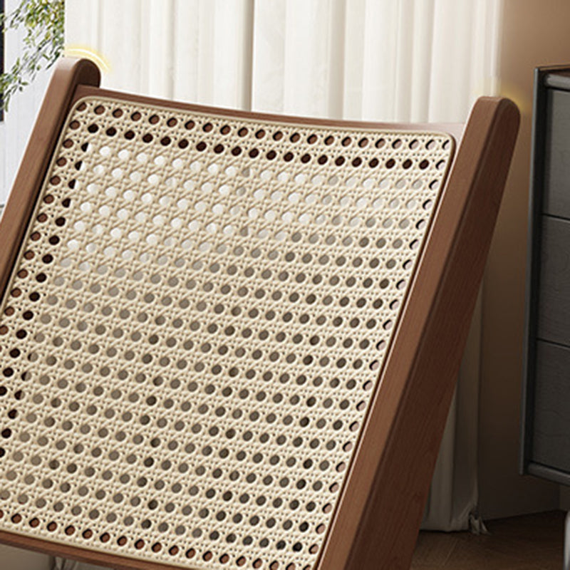 Rustic Solid Wood Rattan Recliner